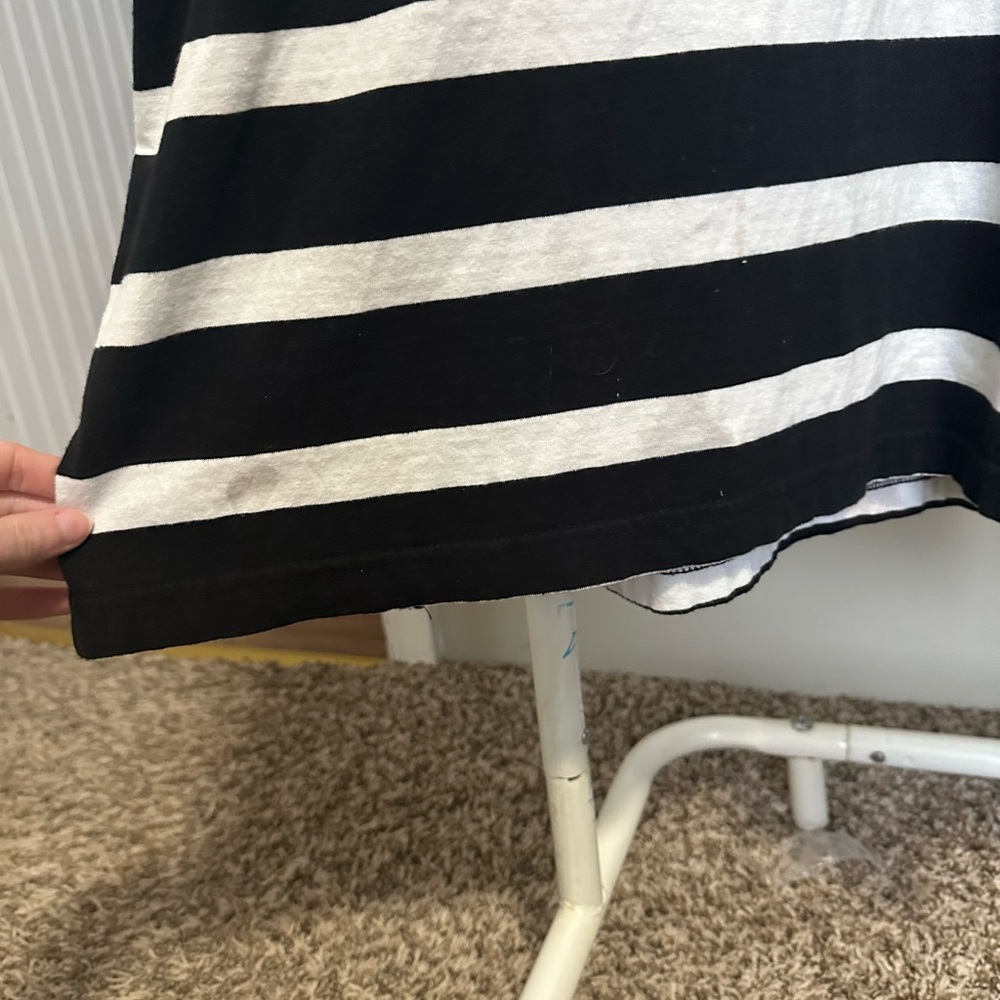 Time and Tru Women’s Black and White Striped Midi ShortSleeve Dress Sz XL 16-18 - Picture 4 of 7